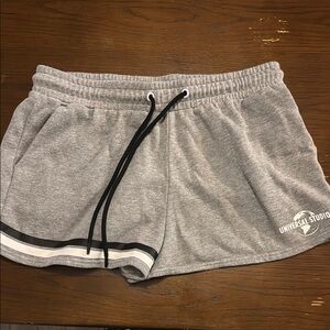 Universal Studios Gray Athletic Shorts with Drawstring Waist